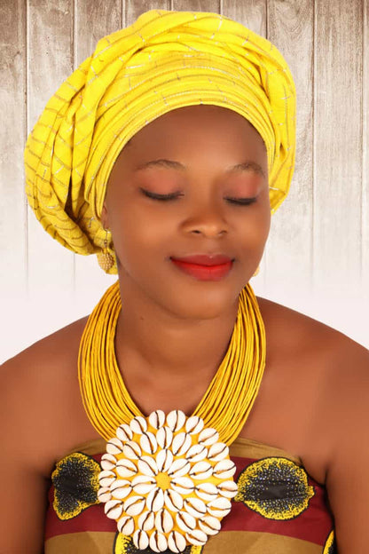 Collier cuir et cauri